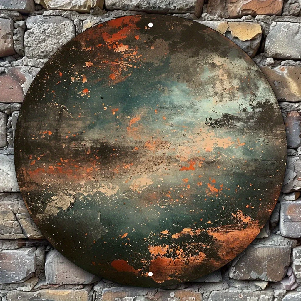 

Room Decor 1pc Interstellar Bliss Aluminum Foil Engraving, 7.87x7.87inch Round Metal Wall Art, Weather-Resistant Portrait Orient