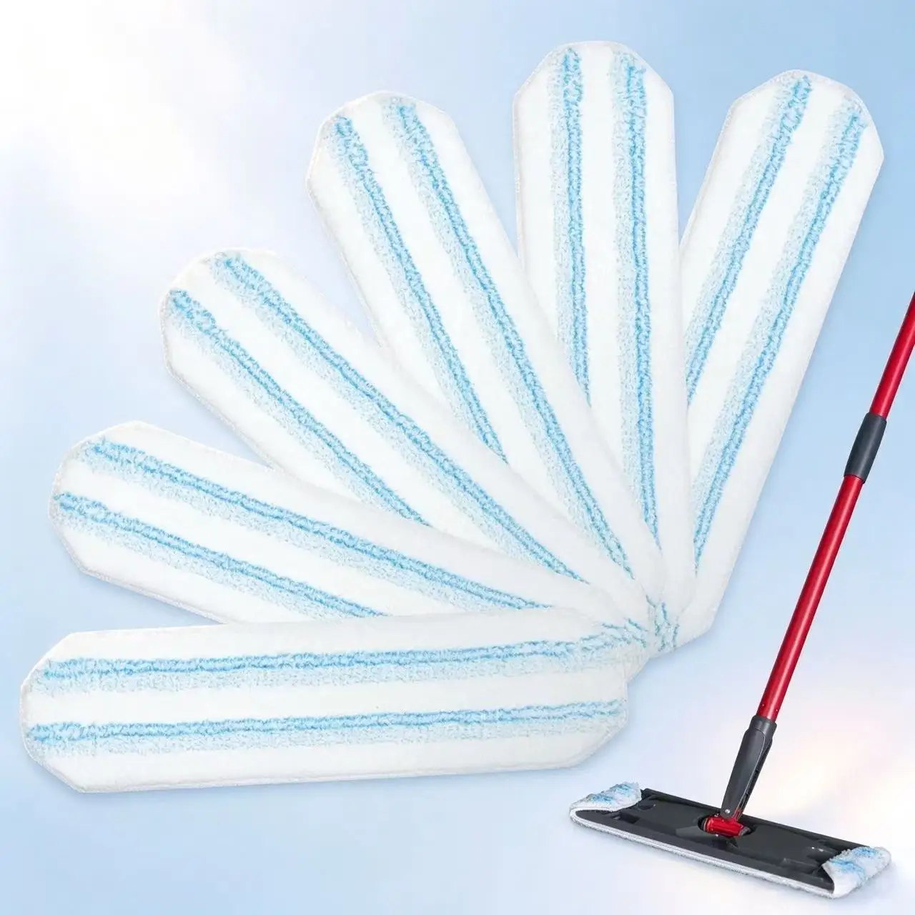 4/6 Pcs Replacement Rags for Vileda H2prO/O-Cedar H2prO Flat Mop System,Washable Reusable Microfiber Mop Pad