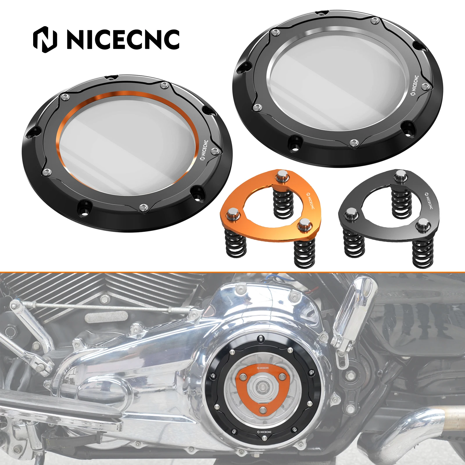 

Прозрачная крышка сцепления/пружинный стопор для мотоциклов Harley Road Glide/Special/Limited/Ultra FLTRX Road Glide ST 2017-2024 годов выпуска