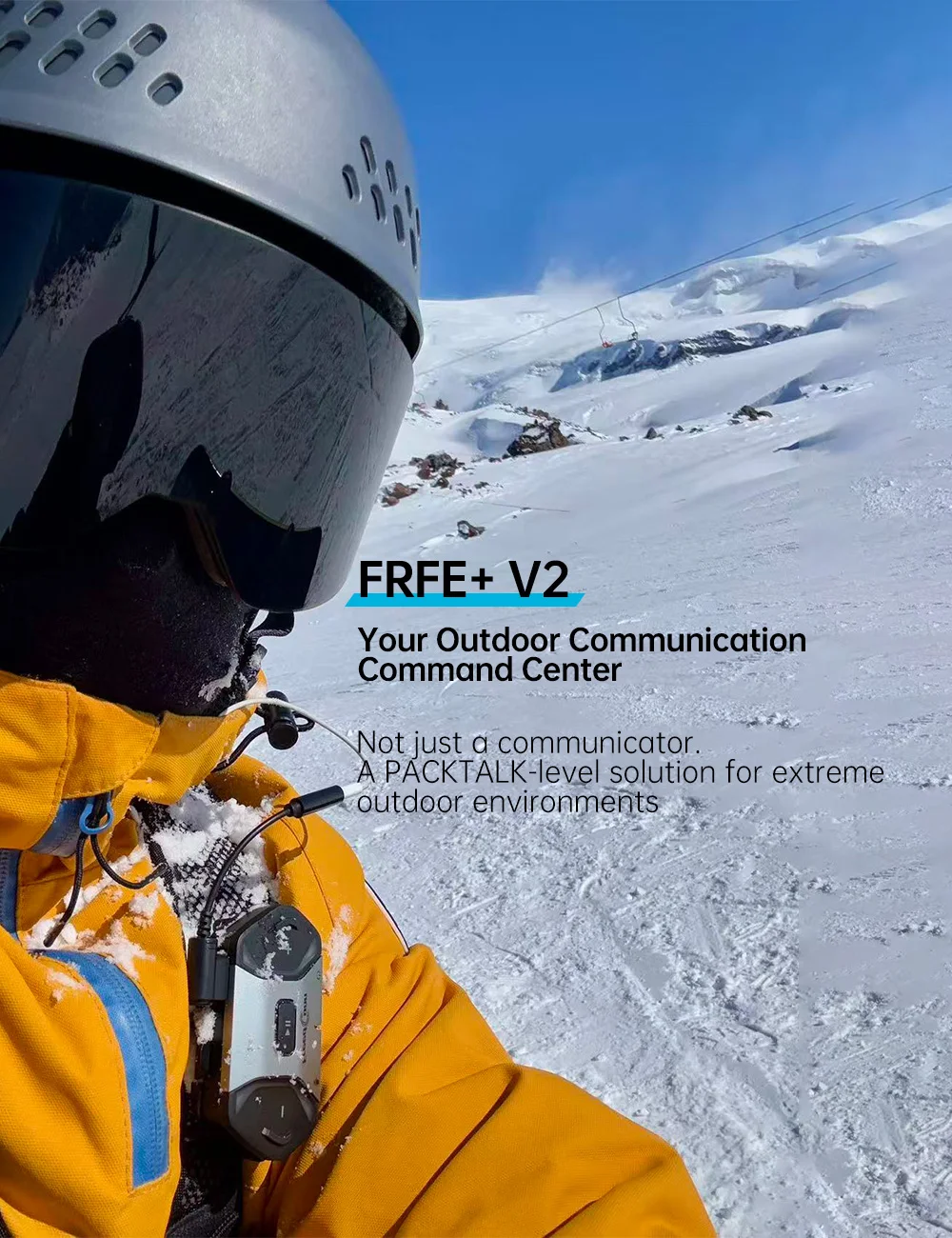 FreedConn FREE+V2  5.1 Optimal 1.6KM Audio Mixing Fast Charging 24-Person Group Mesh Network Ski Intercom Headset