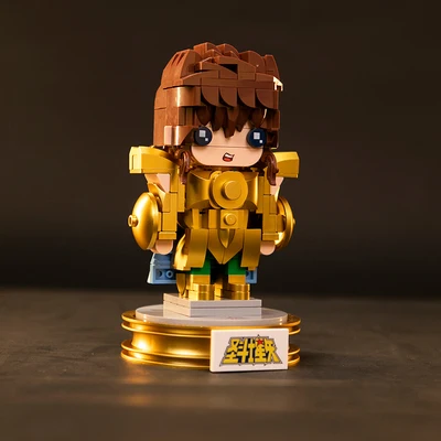 Classic Japan Anime Saint Seiyas MOC Building Block Model Bricks Big Head Toy Gold Aries Gemini Taurus Leo Libra Collection