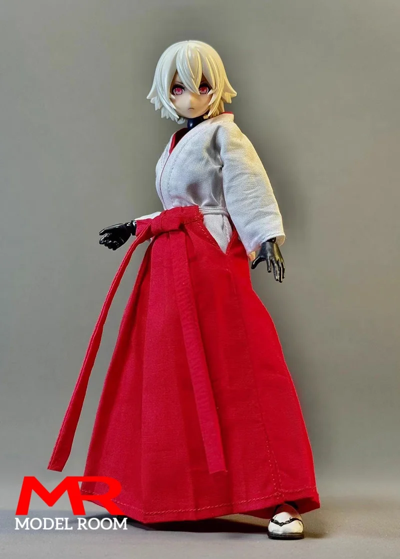 1/12 스케일 일본 미코 의상 기모노 옷 모델 6인치 로만키 달팽이 껍질 병사 액션 피규어 바디 인형용