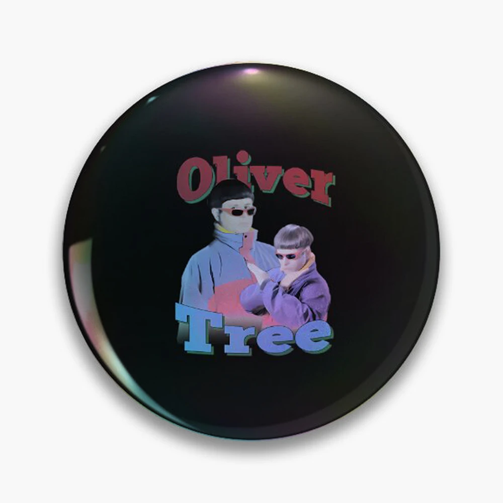 Oliver Tree Hip Hop Vintage Pin Holographic Star Heart Pin Brooches Laminated Button Fashion Accessory