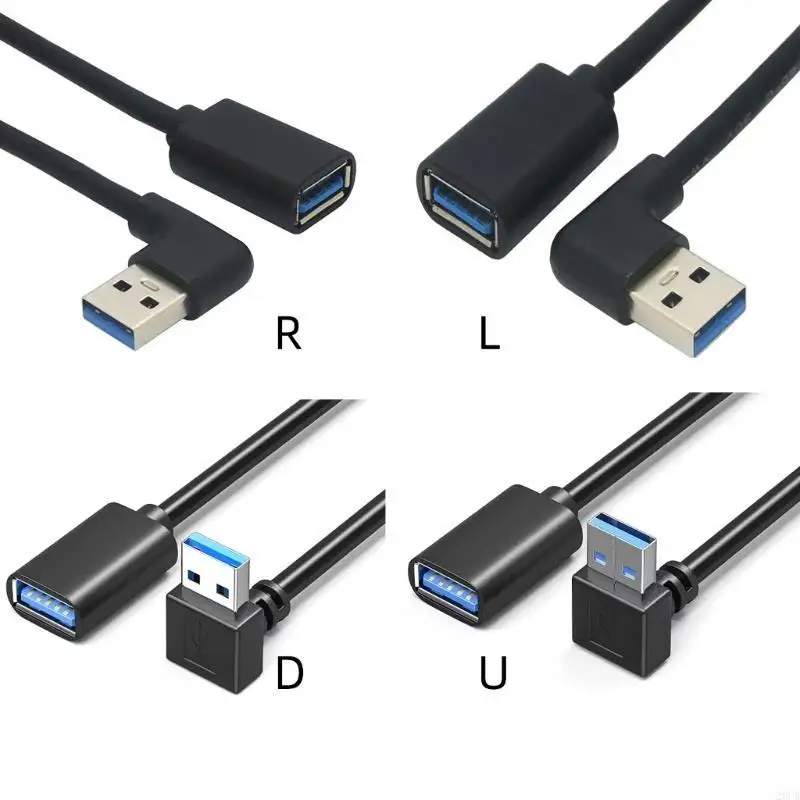20cb 90 درجة USB3.0 سلك التمديد l على شكل ذكر إلى أنثى توصيل الحبل USB للمساحات الضيقة والأجهزة المثبتة على الحائط