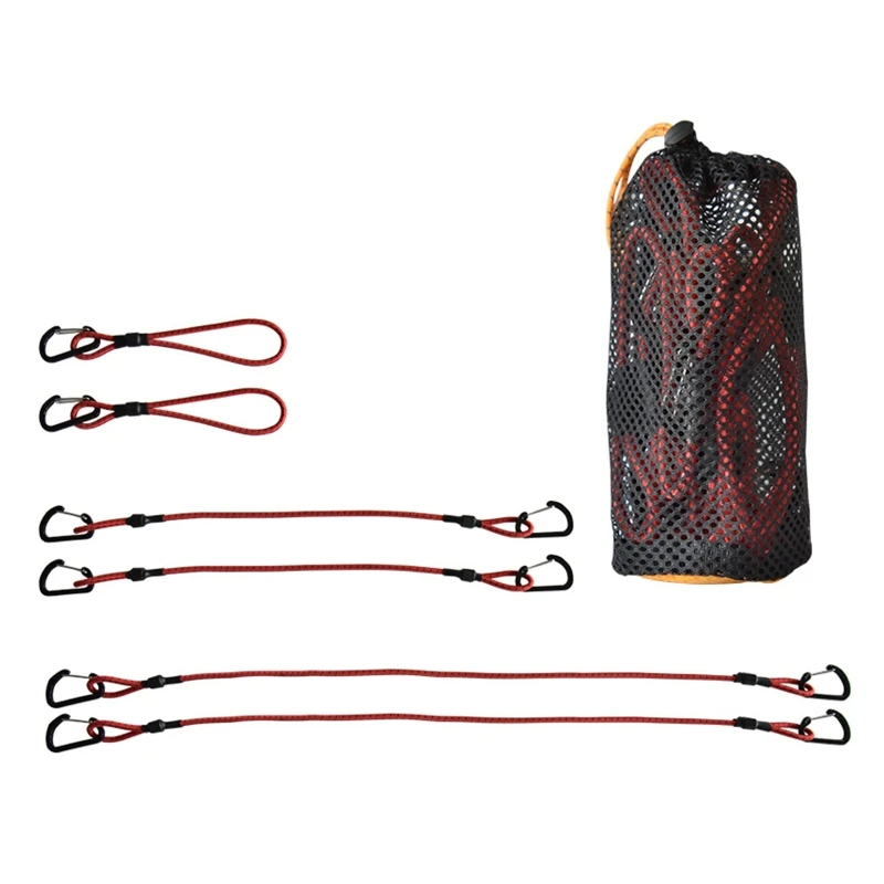 Outdoor Mountaineering Tent Buckle Wind-proof Elastic-Rope Canopies Elastic-Rope Drying Rope for Camping 15cm 30cm 50cm D5QD