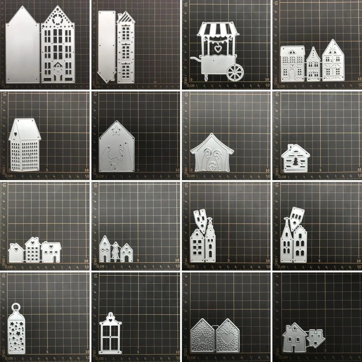 

16 KINDS building houses Metal Cutting Dies Stencils For DIY Scrapbooking Decorative Embossing Handcraft Die CutsTemplate