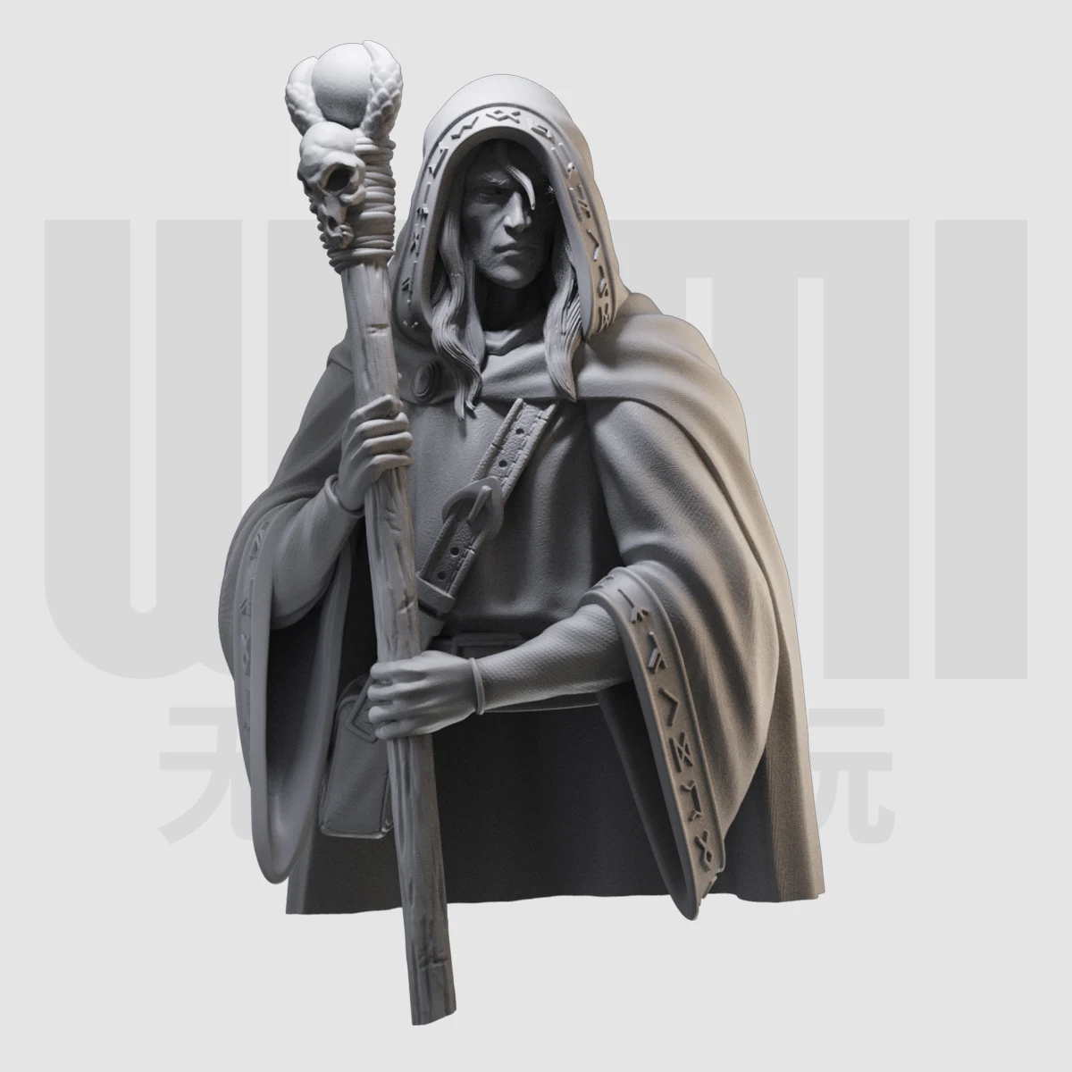 

1/10 Mage Half Bust GK Resin White Model figure Model