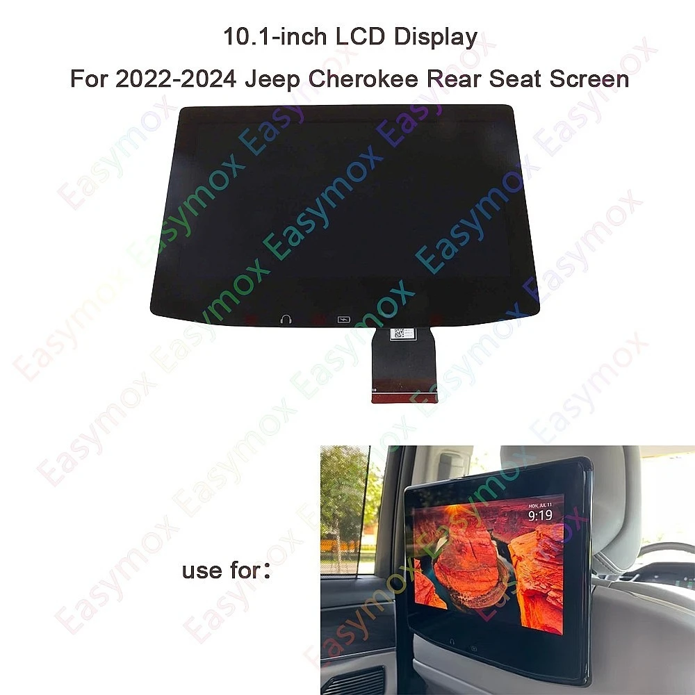 Original 10.1 Inch LCD Display Screen for Jeep Grand Cherokee Rear Entertainment System 2022-2024 Replacement