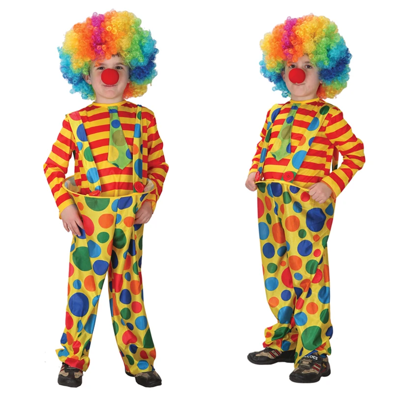 Kids Clown Costumes Haunted House for Lovely Baby Girls Boys Toddler Purim Carnival Party No Wig