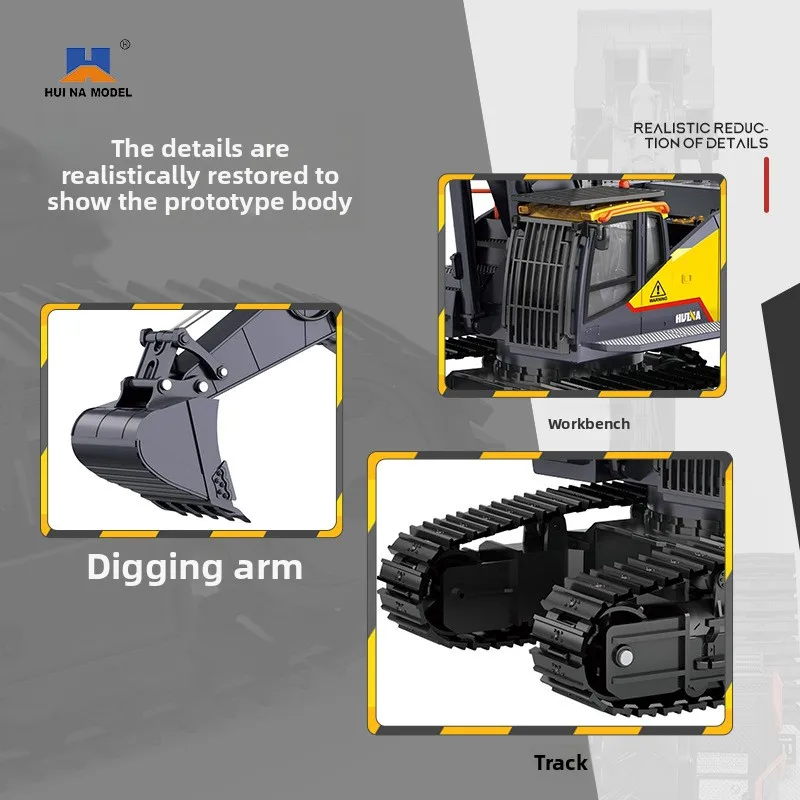 Huina 592 Legierung RC Bagger Fernbedienung Engineering Auto Modell Spielzeug für Kinder Jungen Große Lade Simulation Maschine