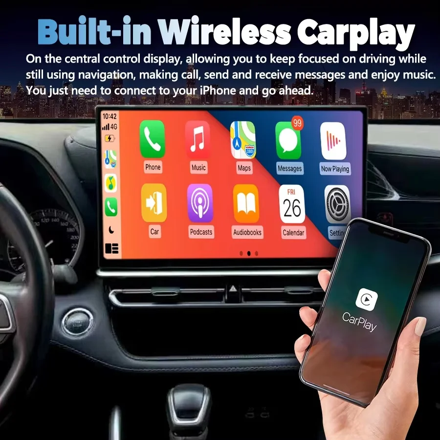 

Автомагнитола JYCC 15.6" для Toyota Highlander 2022-2025 с Carplay, мультимедийный видеоплеер, стереосистема, GPS-навигация, головное устройство