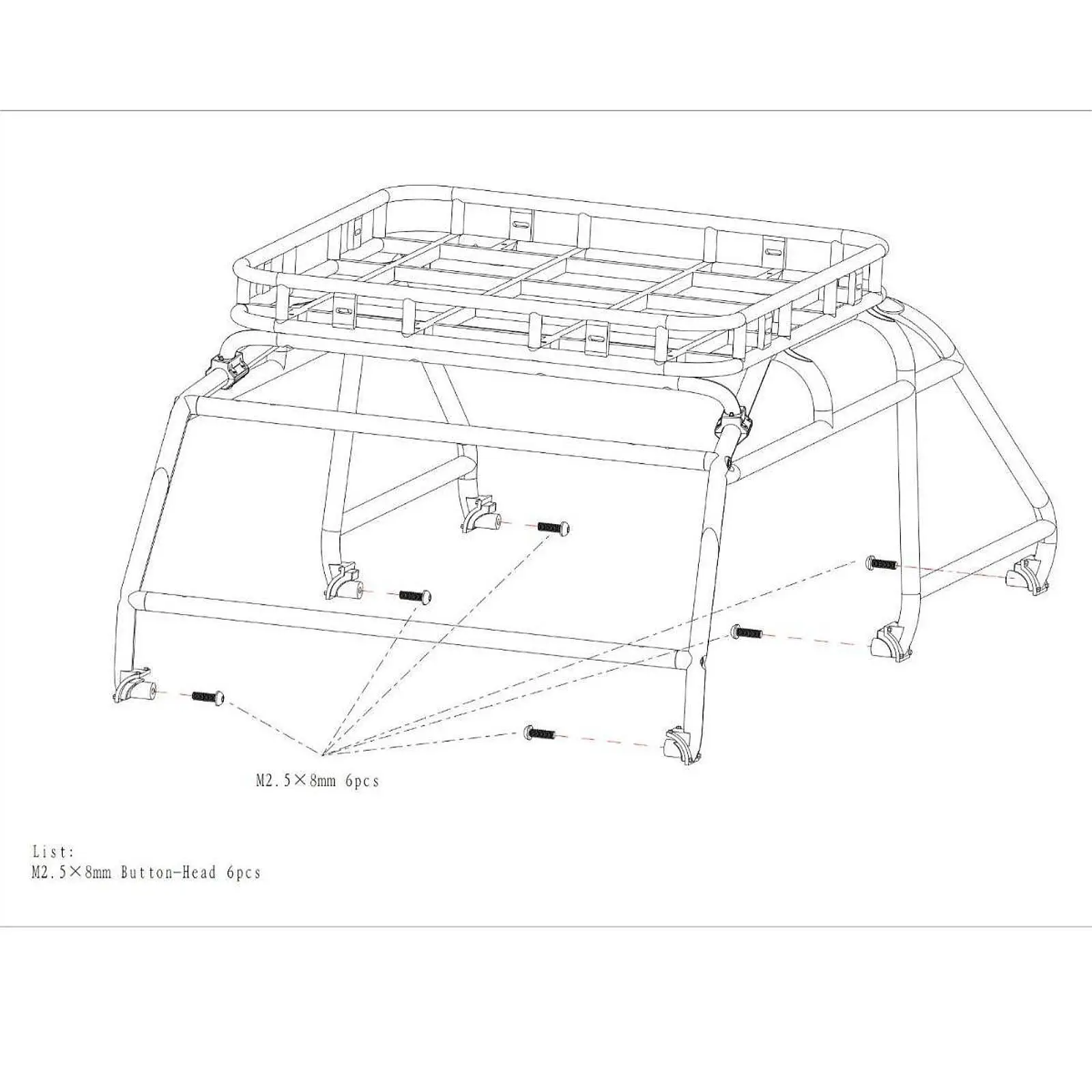 RC Roll Cage Body Chassis Cover Sturdy Fittings Trucks Car Professional Black Parts Professional Spare Part DIY for RD110
