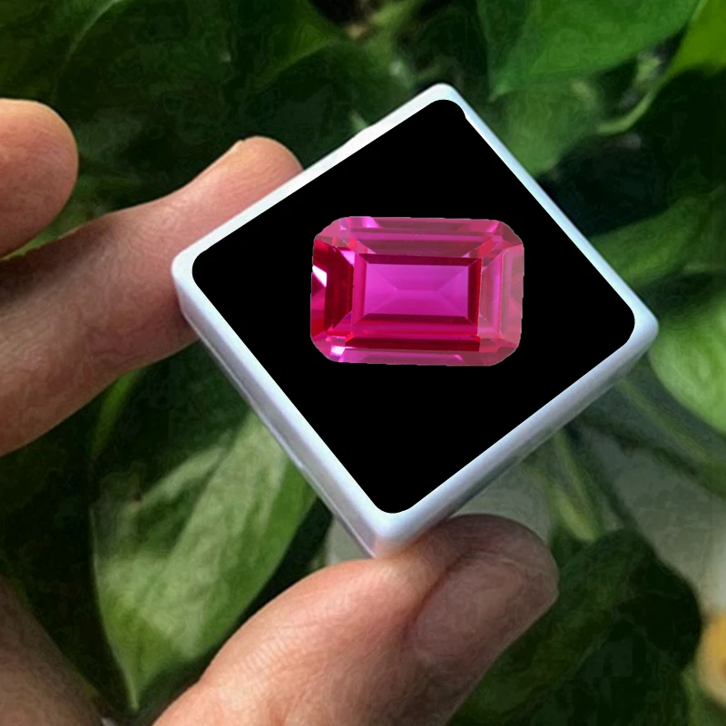 

Natural Pink Ruby Emerald Cut High Quality VVS Loose Gemstone For Jewelry Making Gem Beads