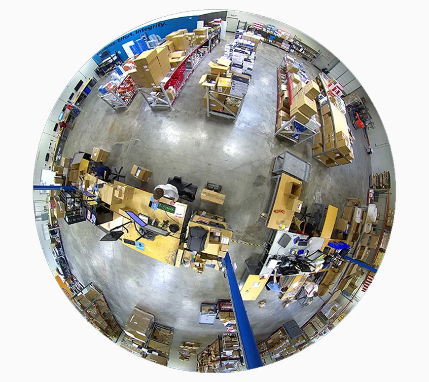 

5MP Panoramic IR Fixed Fisheye Network Camera App GuardViewer Plag And Play On Multi NVR MIC Fisheye View 360° Panorama