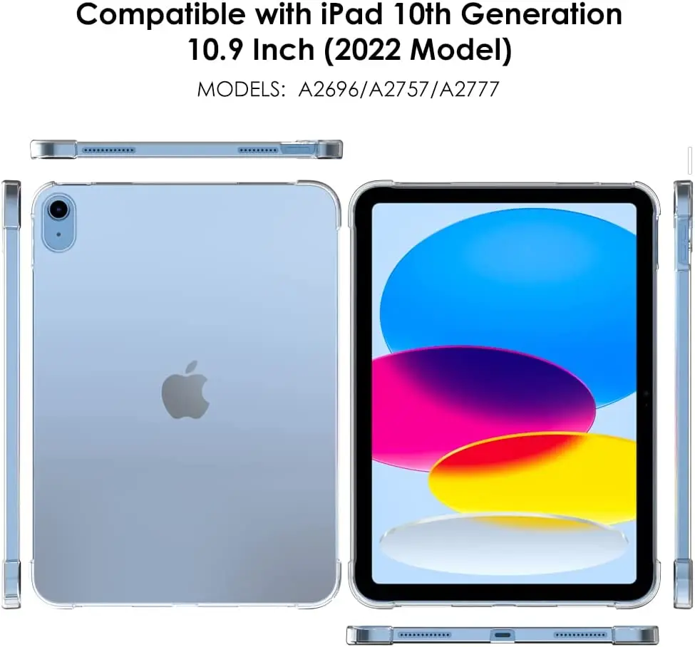 Casing Tablet untuk Apple iPad Air 2 3 4 5 mini 6 7 8 9 10 9.7 10.2 10.9 5/ke-6 ke-7 8th Gen ke-10 penutup belakang cangkang silikon lunak