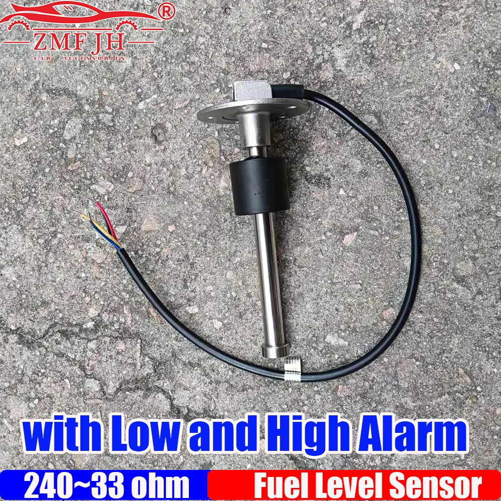 100-575MM Fuel Level Sensor 240-33 ohm Water Level Sensor with Low and High Level Output Line Alarm for Auto Boat Yacht 12V24V
