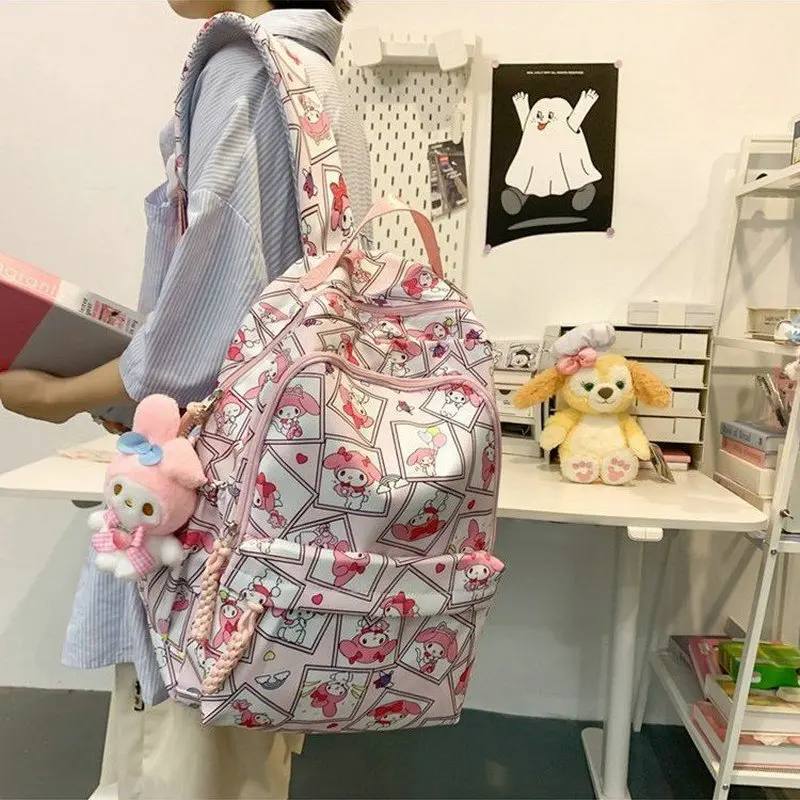 Hello Kitty mochila Backpack For Girls Womam Cartoon Cute college Students Large Capacity Lightweight Schoolbag Travel bag