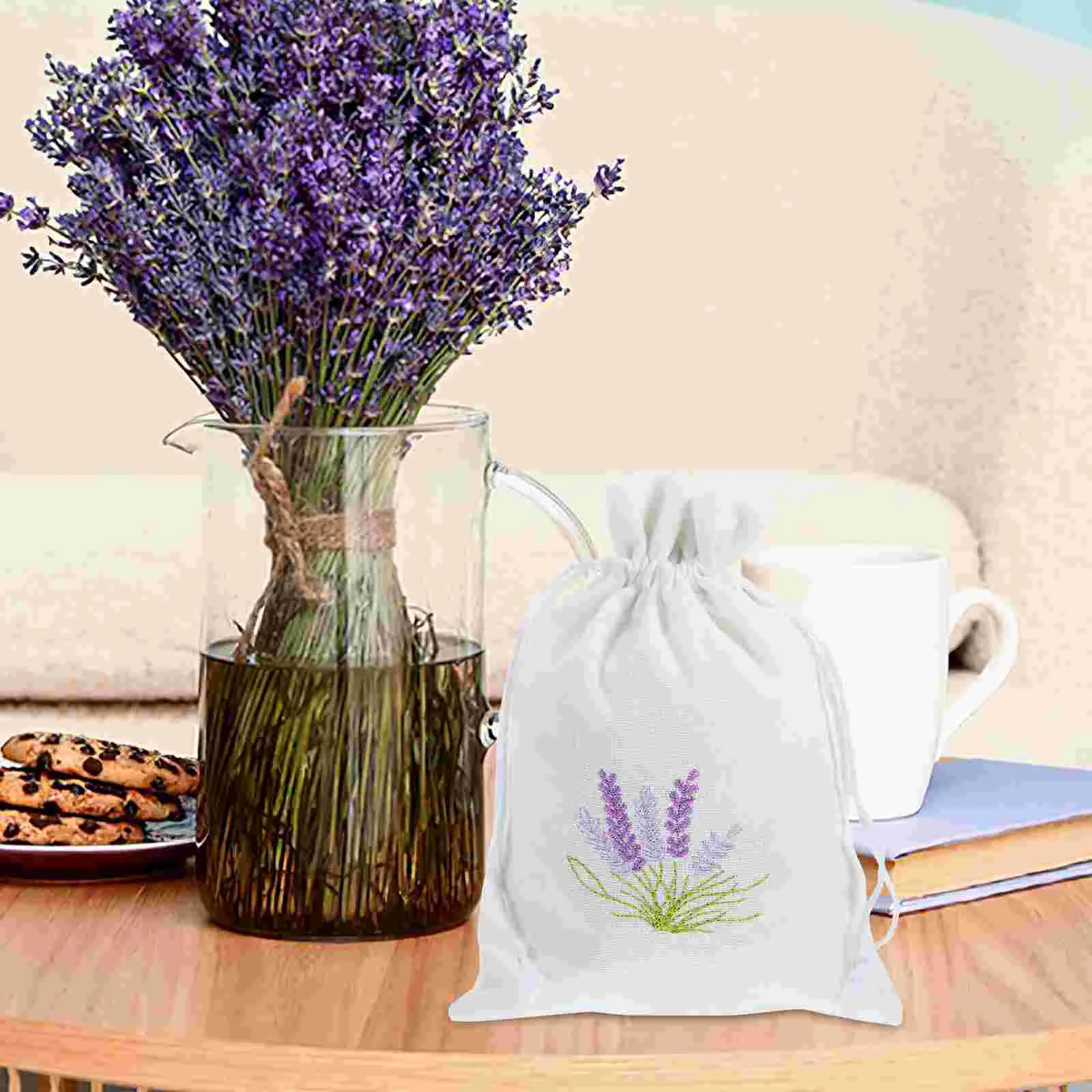 10 Pcs Lavender Sachet Bag Empty Soft Cotton Drawstring Closure Packing Sachet Fragrance Sachets Jewelry Pouches Gift Bags Party