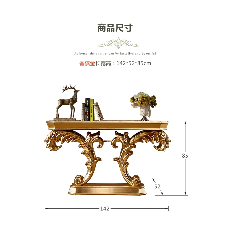 

YY Side View Table Semicircle Console Tables European Decorative Table Hall Cabinet Narrow Table