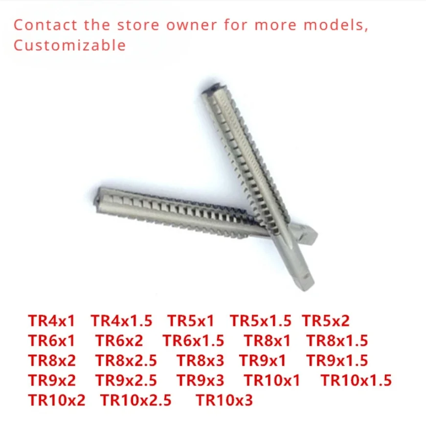 3 Pcs TR4 TR5 TR6 TR8 TR9 TR10 T-Trapezoidal TR Type Threading Taps High-speed Steel Material