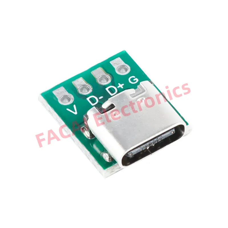 Tipo C Conector para Dados Wire Cable Transfer, Adapter Test, PCB Board, Plate Socket, Tipo C, Tipo C, Tipo 3.1, 16 Pin, 5Pcs