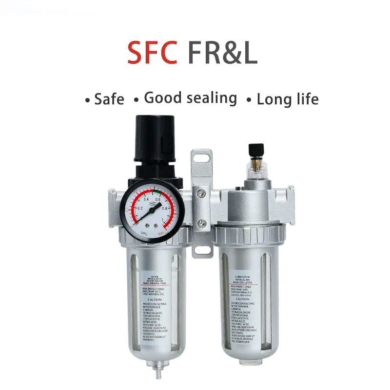 SFC-200 SFC-300 SFC-400 Compressor Air Filter Pressure Regulator Valve Trap Pneumatic Oil Water Separator Pump Manual Drainage