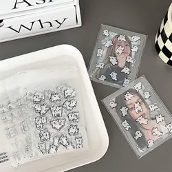 10/50 Pcs Cute Cartoon Puppy Transparent Self Sealing Bag Korean Minimalist Small Card Storage Protective Case Girl Guka Points