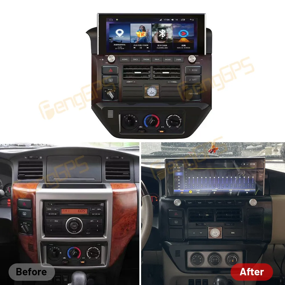 Android 13 Car Radio 12.3 Inch Screen For NISSAN PATROL Y61 2006 - 2022 Multimedia Player Video GPS Navig Head Unit Auto Stereo