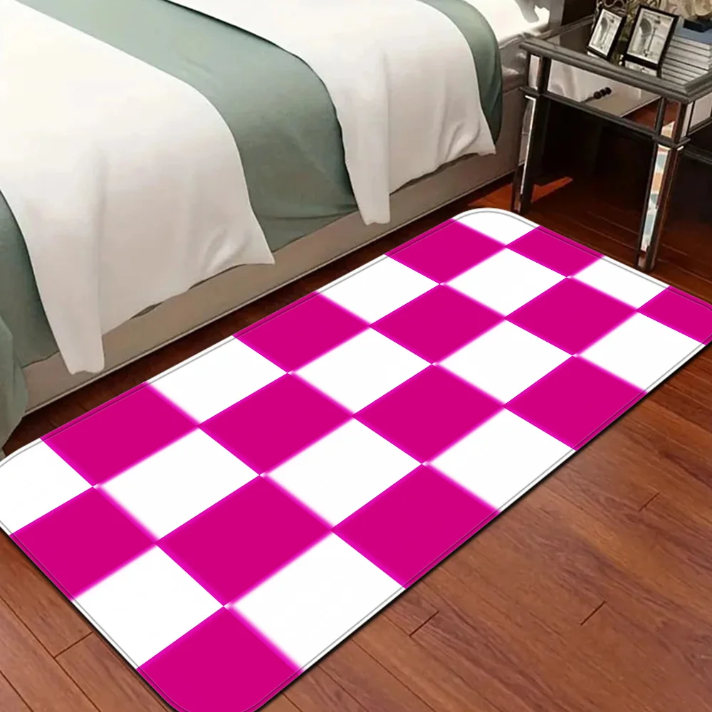 

Checkerboard Floor Mat INS Style Soft Bedroom Floor House Laundry Room Mat Anti-skid Bedside Area Rugs