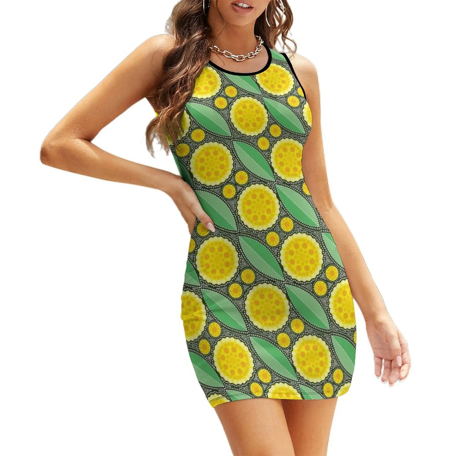 

Australian Golden Wattle Sleeveless Sundress women's summer dresses 2025 party dresses woman women's luxury party dress