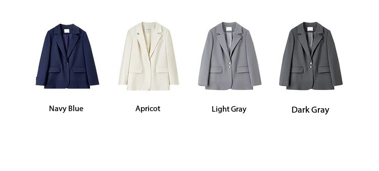 SENTUBILA Einfarbige Blazer für Damen 2026 Herbst Reverskragen Einreihig Zweiknopf Gerade Locker Sitzender Maßgeschneiderter Mantel 153XC8811X – Detail 37