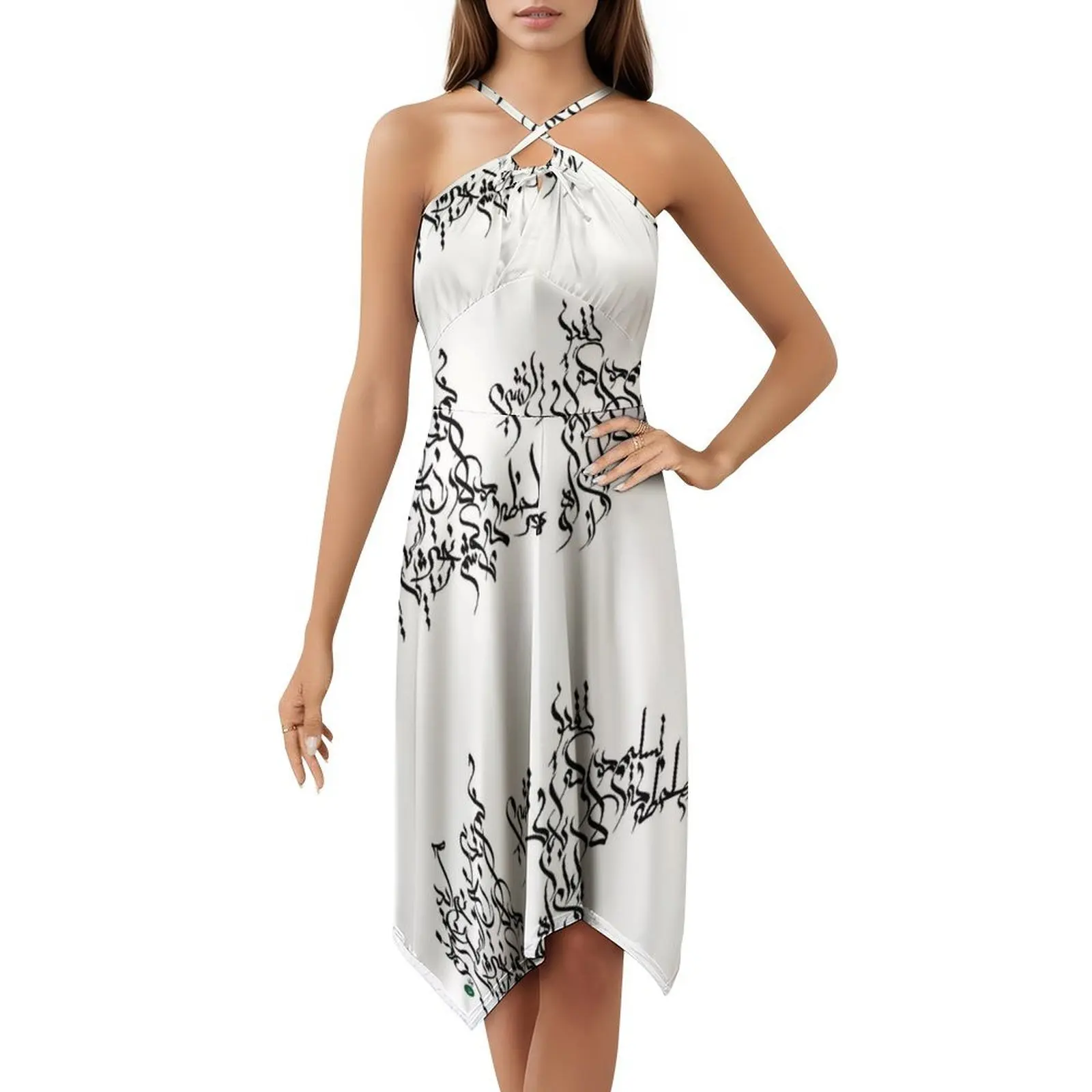 "أنا أستسلام إلى القدر...."-Rumi.V1 فستان حفلات الشارع الشهير للسيدات ملابس نادي مطبوعة عصرية للخط الأنثوي #5