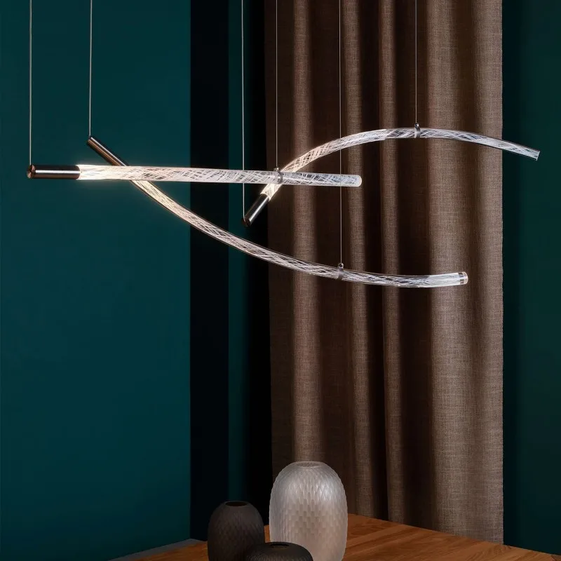 Modern Glass Crystal Hanging Chandelier Lights For Loft Stairs Living Room Kitchen Island Bar Dining Room Table Pendant Lamp