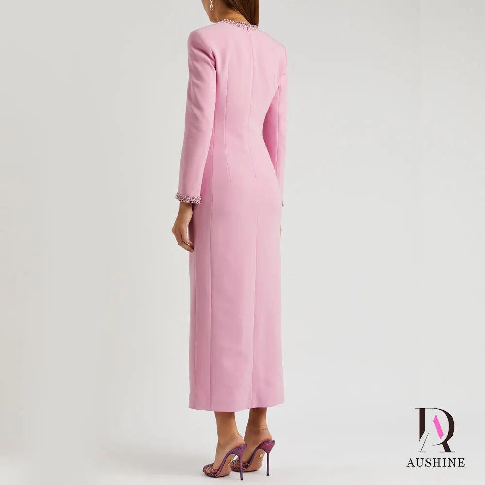 Aushine Dress Luxury Birthday Evening Dress Ankle Length Full Sleeves Summer Elegant Wedding Party Gowns For Women Arab 2024Fu