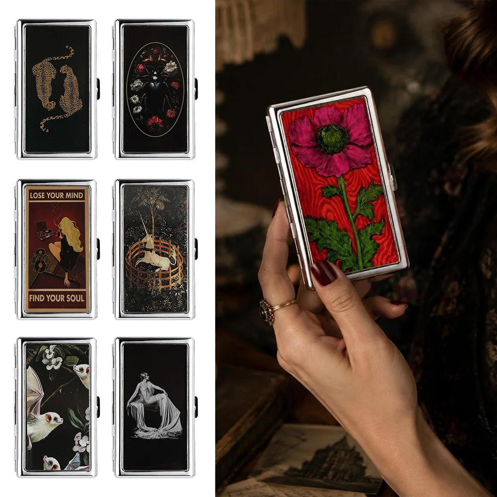 Vintage-Style Vintage Card Case Versatile Design Metal Material Metal Case Multi-function Easy Snap Card Holder