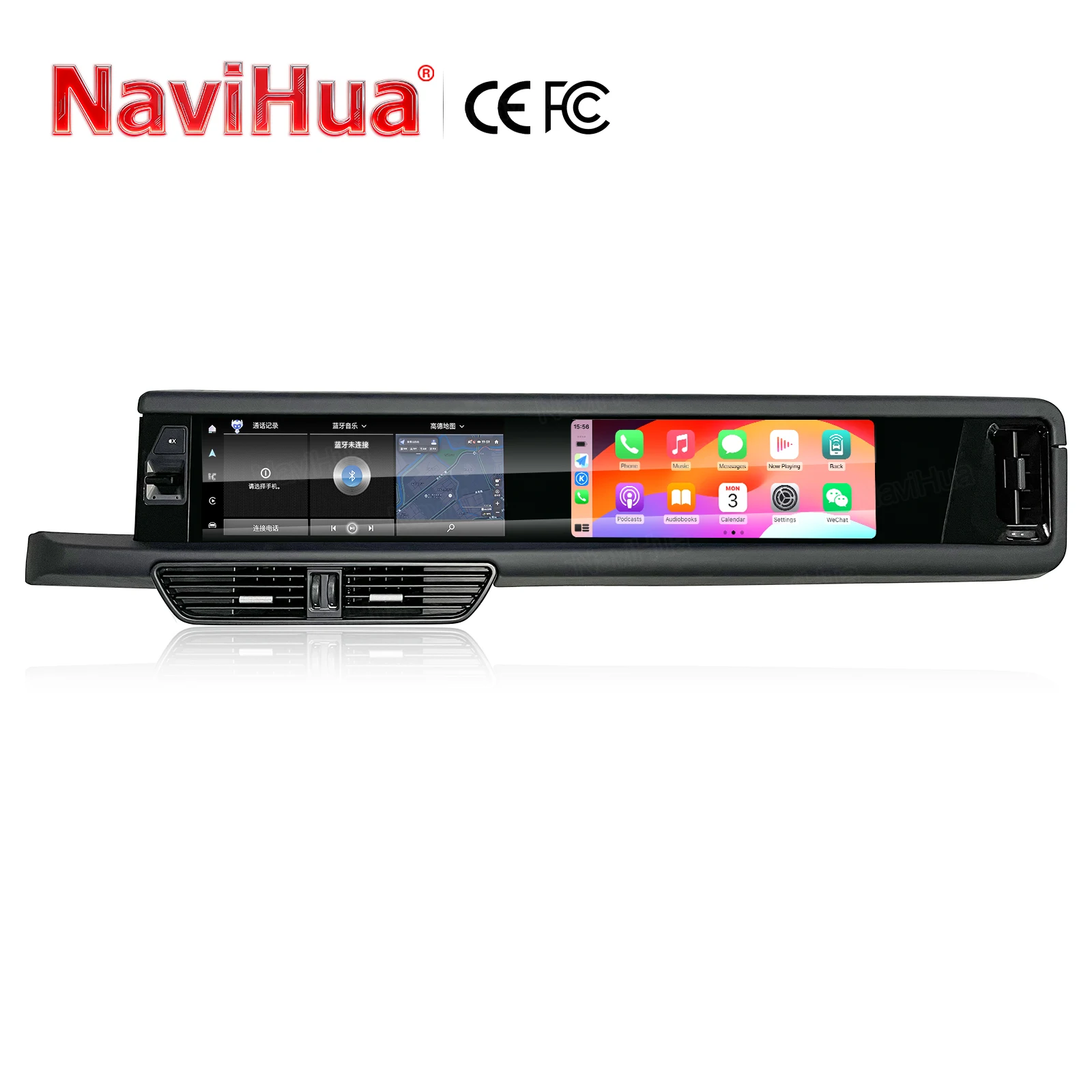 

Navihua Android 13 Car Radio DVD Player Dual Screen for Porsche Cayenne 2010-2015 Co-pilot Entertainment Audio Carplay Head Unit