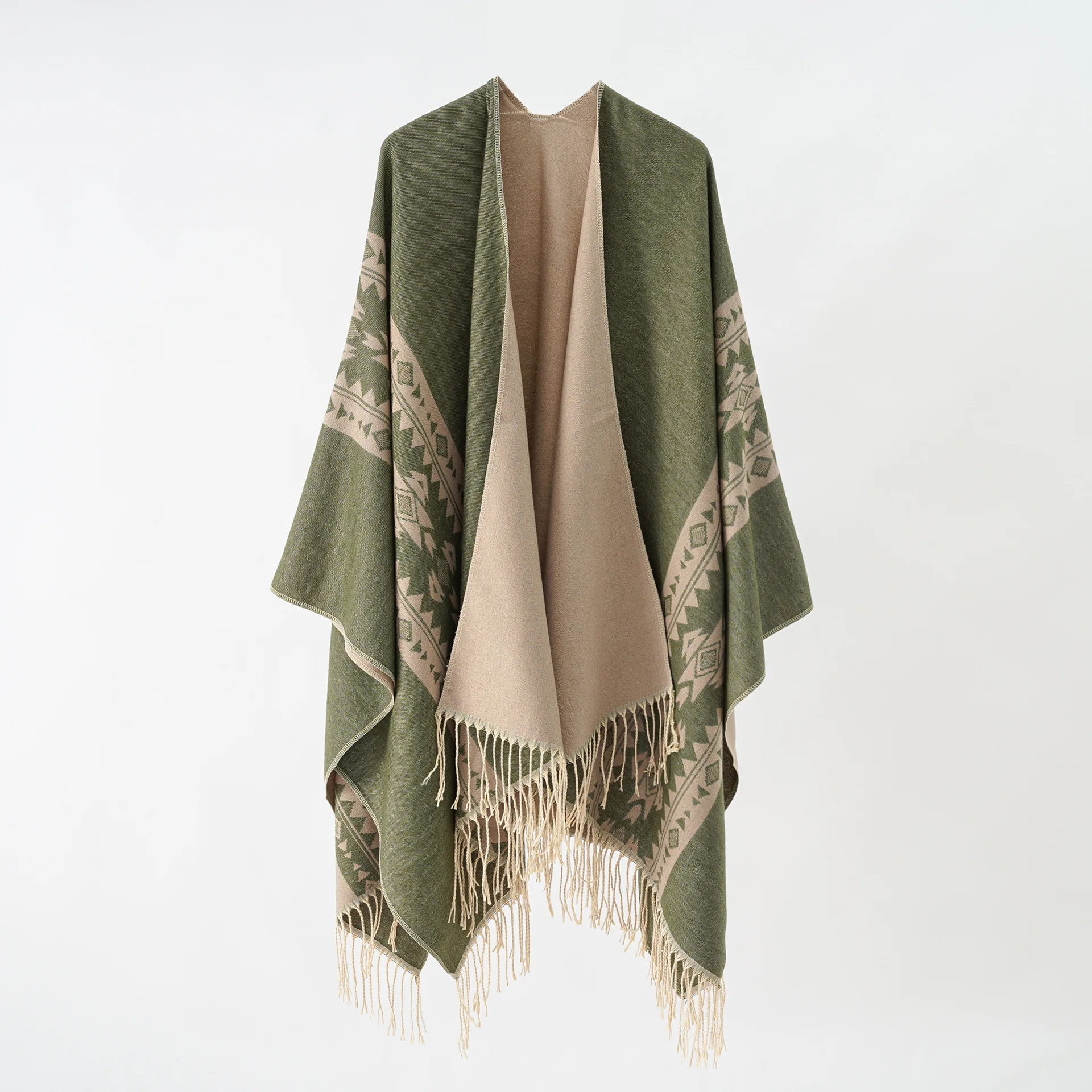 New European and n street hot imitation cashmere scarf split thickened autumn and winter shawl cape