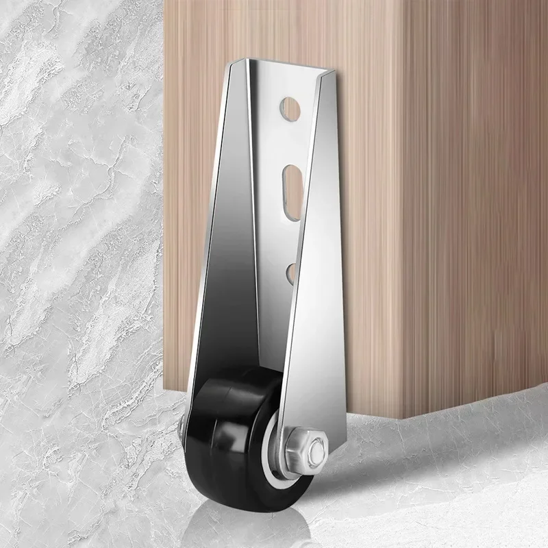 2Pcs Casters Door Sag Support Wheels Smooth Directional Casters Flat Push Telescopic Wheels Cabinet Counter Hidden Type