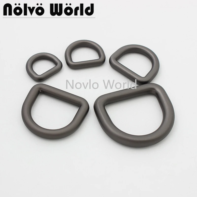 10-50 pieces 5 size 10mm 13mm 16mm 19mm 24mm Matte gun Metal welded D ring buckles,Closed D rings sewing DIY leather craft