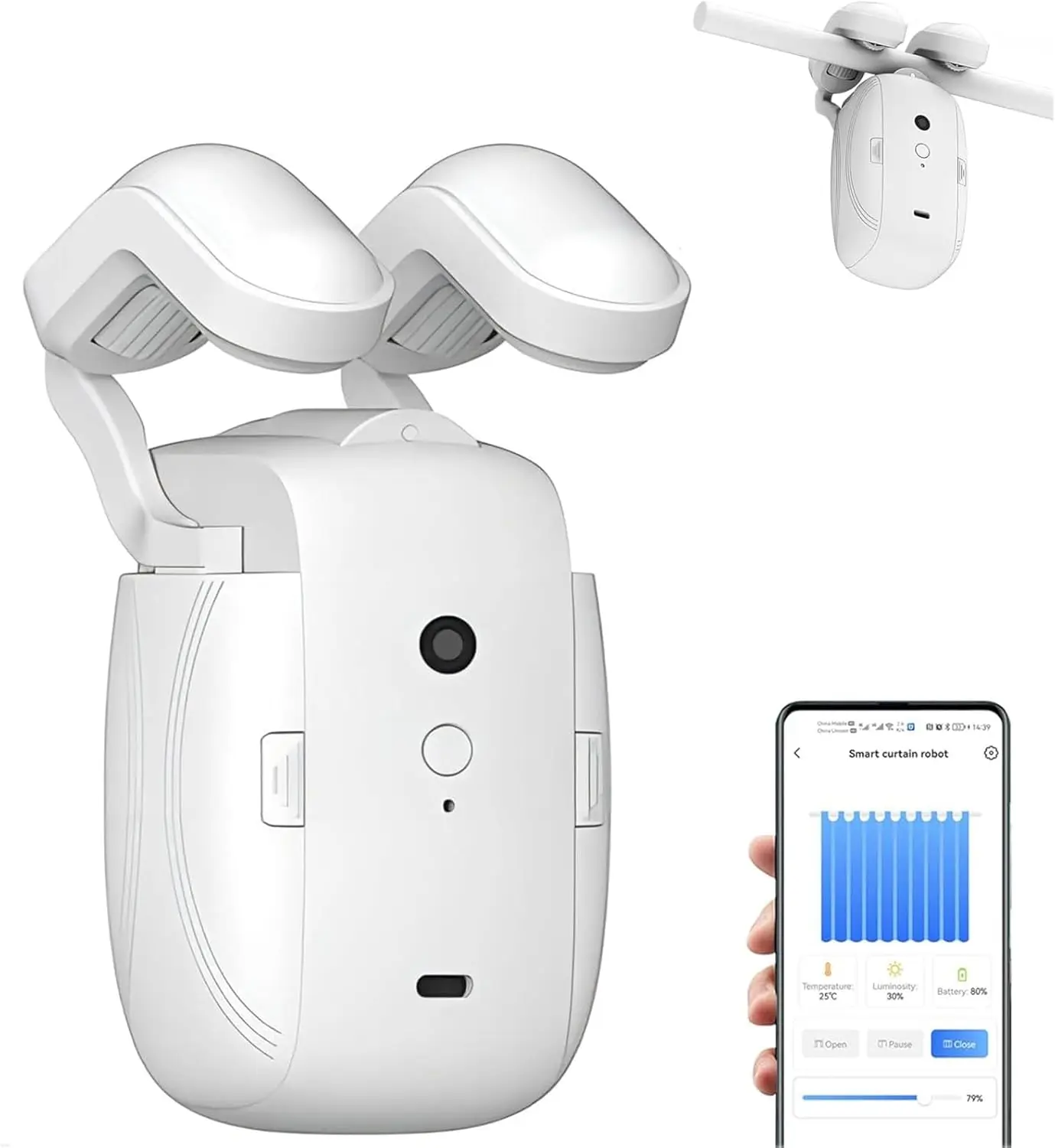 

Умный римский открыватель для штор с приложением и голосовым управлением, работает с Alexa, Google Home