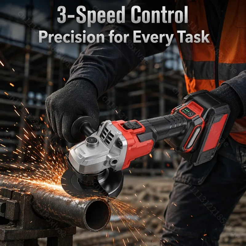 Multifunctional Variable Speed Angle Grinder, 20V Brushless Lithium Ion Handheld Power Tool for Metal Cutting, Polishing