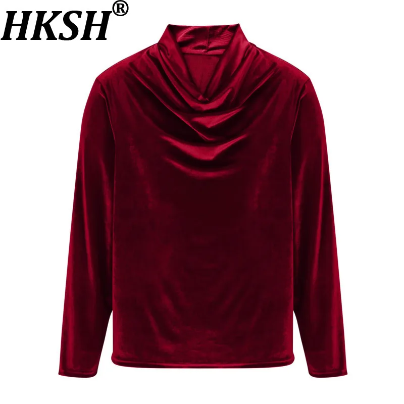 

HKSH Новая мужская толстовка с длинным рукавом, вельветовая водолазка, теплая универсальная дышащая модная кофта HK19808