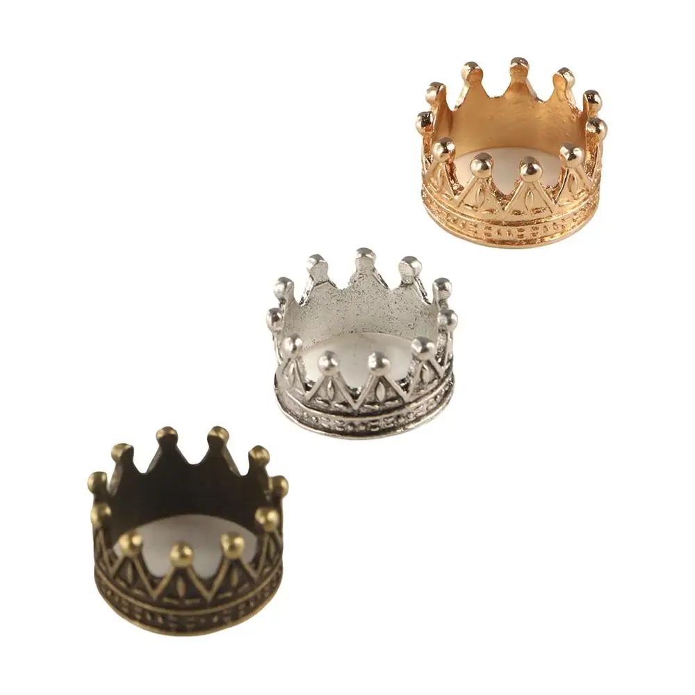 Model Toys Mini Metal Crown Model Decorating Ornaments Dollhouse Miniature Metal Crown Silver Golden Bronze