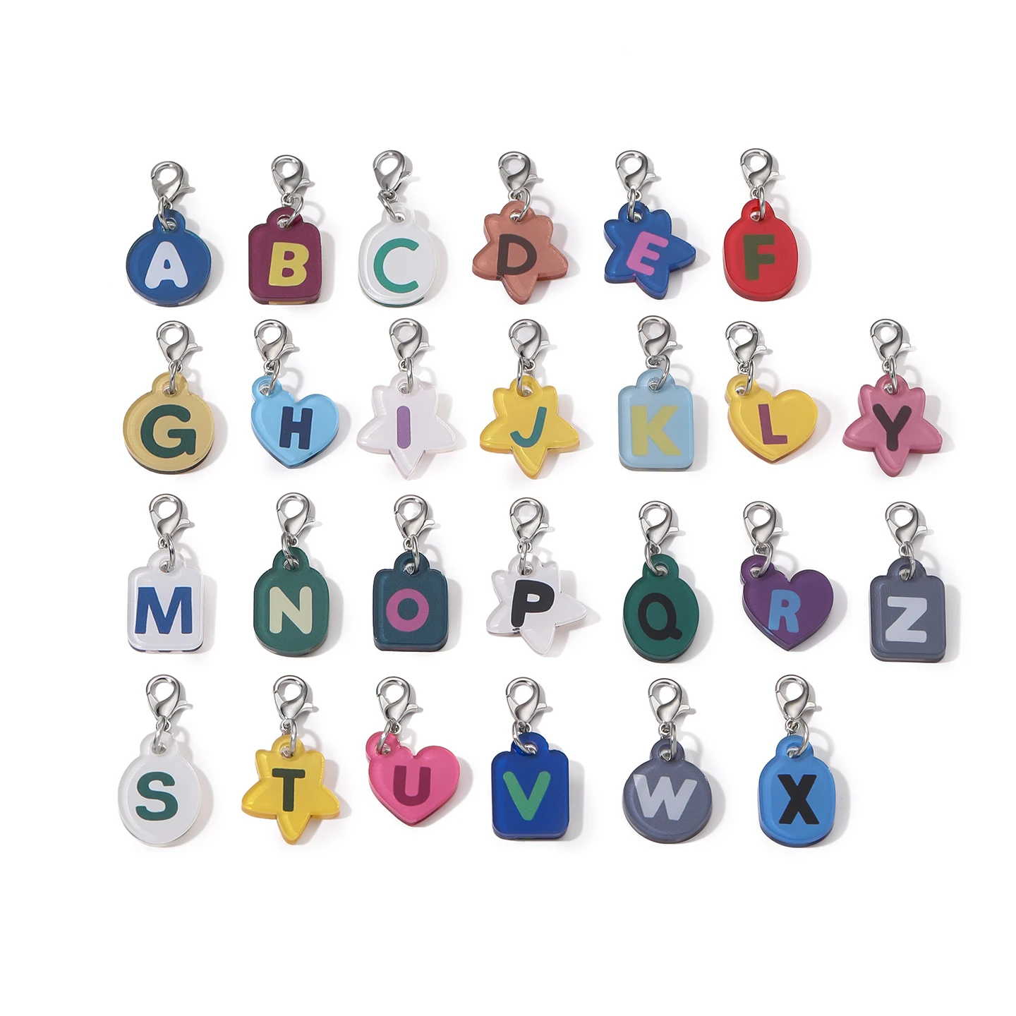 Porte-clés en acrylique en forme de lettre de l'alphabet, 26 lettres, breloques élégantes pour sac à main, pour bricolage, bijoux faits à la main, décoration artisanale, pendentifs, 1 pièce