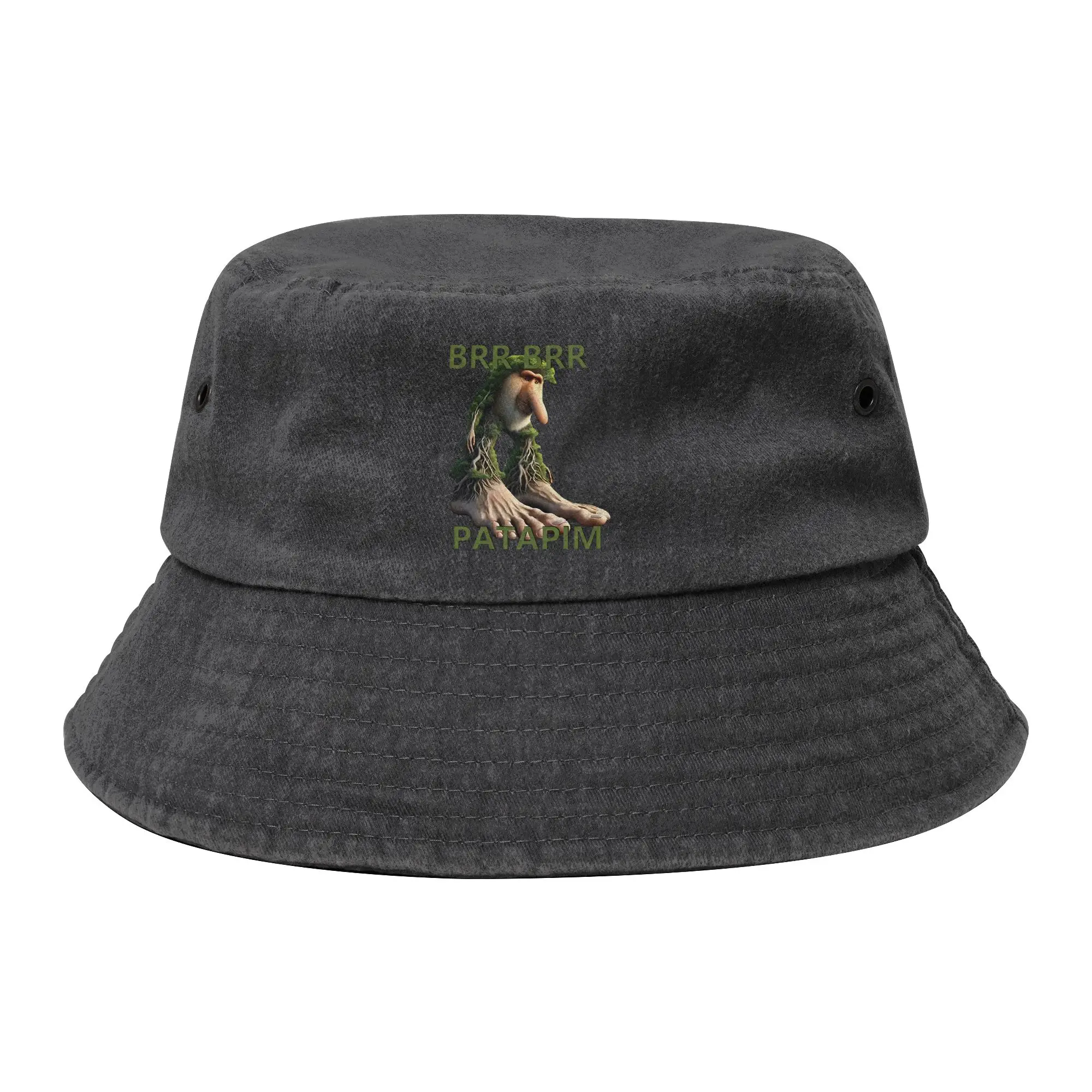 Vocation Meme Brr Brr Patapim Bucket Hats Unisex Distressed Washed Sun Hat Italian Brainrot Bob Hat Fishing Hat