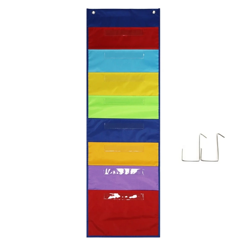 

Office File Pocket Chart Hanging Wall File Folder with Clear Tab Window for File Document Paper Magazine Books