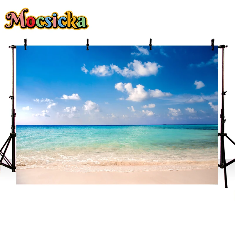 Mocsicka ฉากพื้นหลังสำหรับถ่ายภาพในฤดูร้อนชายหาดดวงอาทิตย์สำหรับเด็กผู้ใหญ่ภาพเล่นเซิร์ฟภาพพื้นหลังสำหรับตกแต่งห้องอาบน้ำสำหรับเด็กทารกสตูดิโอถ่ายภาพ