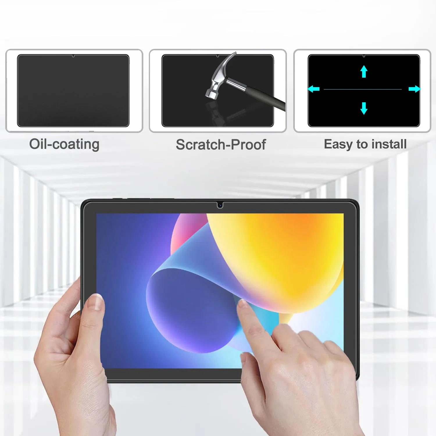 2 Packs Ultra Thin Hard Clear HD Screen Protector Easy Install Scratch Proof Tempered Glass For DOOGEE T10W 10.1