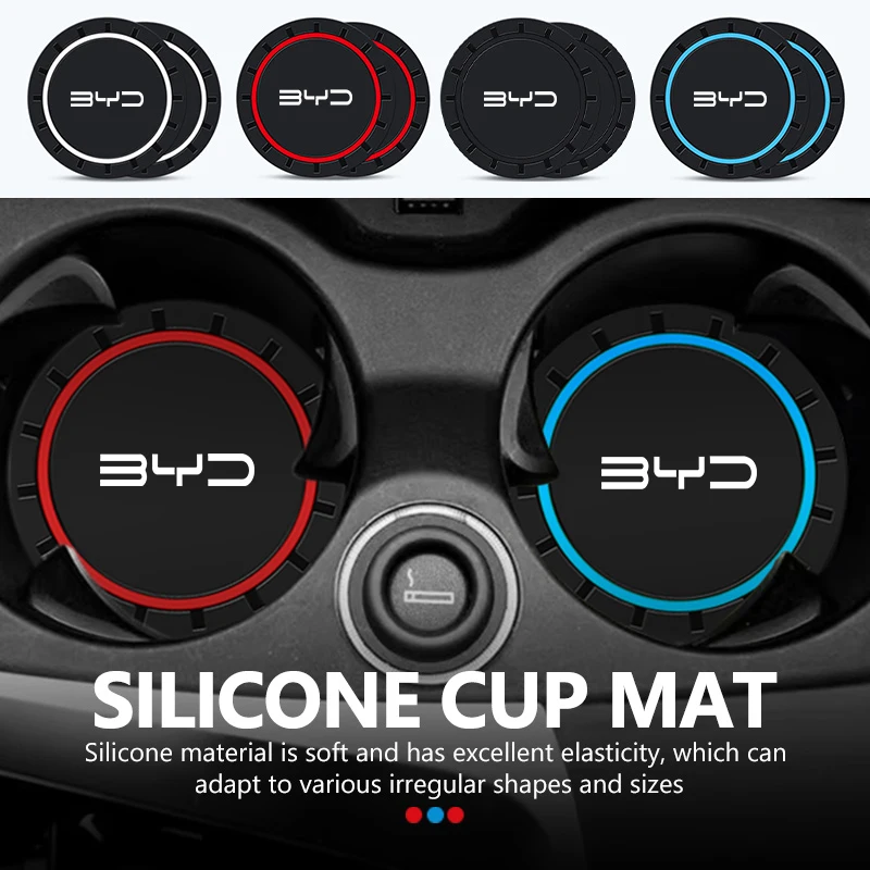 Car Cup Holder Coaster Non-Slip Mat Pad For BYD Qin Pro Tang F3 E6 Atto 3 Yuan Plus Song Max G3 Interior Accessories