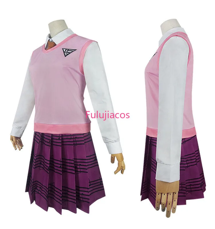 

Fulujiacos Kaede Akamatsu Cosplay Kostum Tank Top Short Pleated Skirt